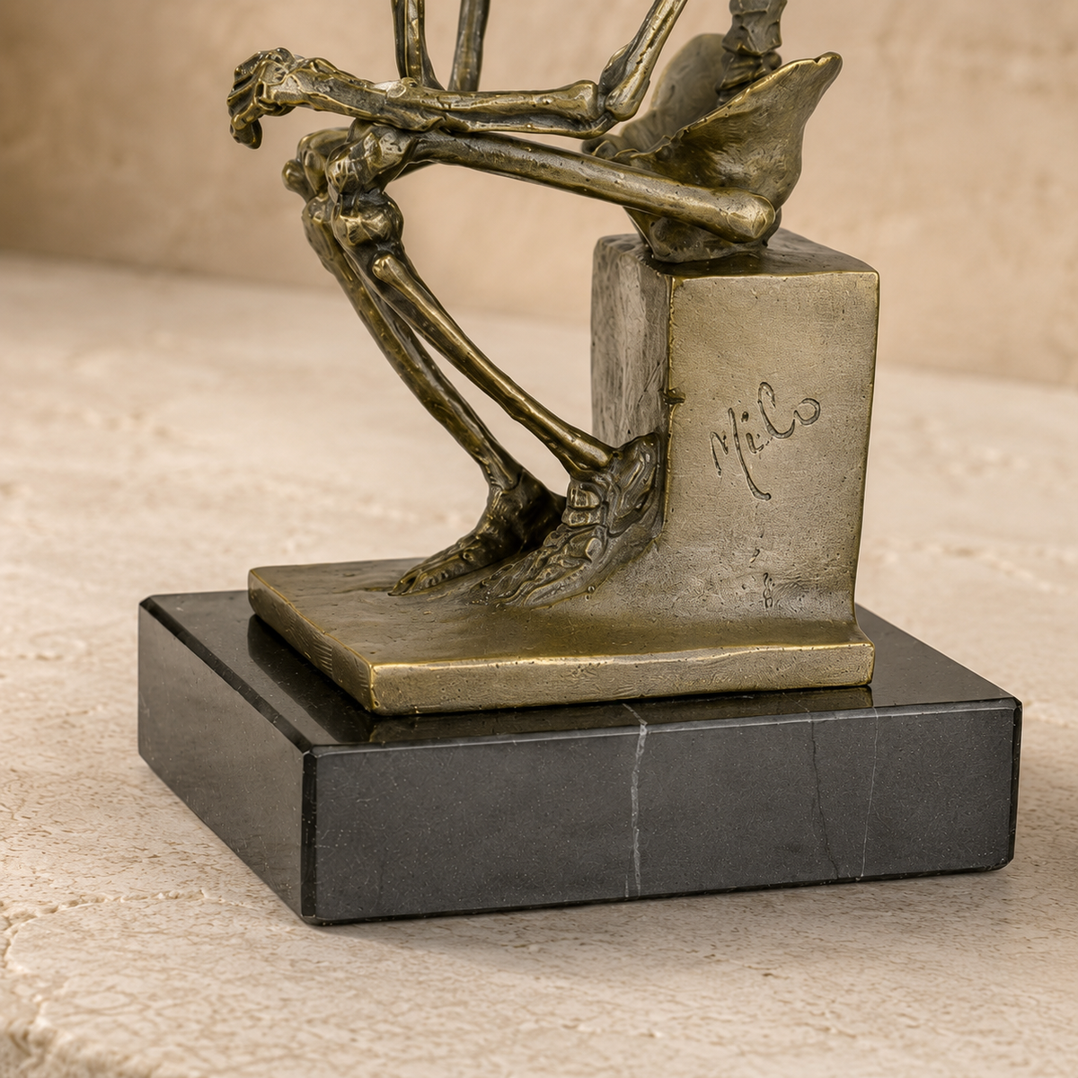 Bronze Le Penseur squelette d'après Rodin d'après Milo, vue 7