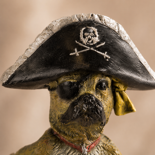 Bronze polychrome carlin pirate au sabre et bicorne, vue 2