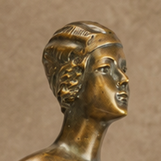 Sculpture bronze Art Déco femme nue en mouvement, vue 2