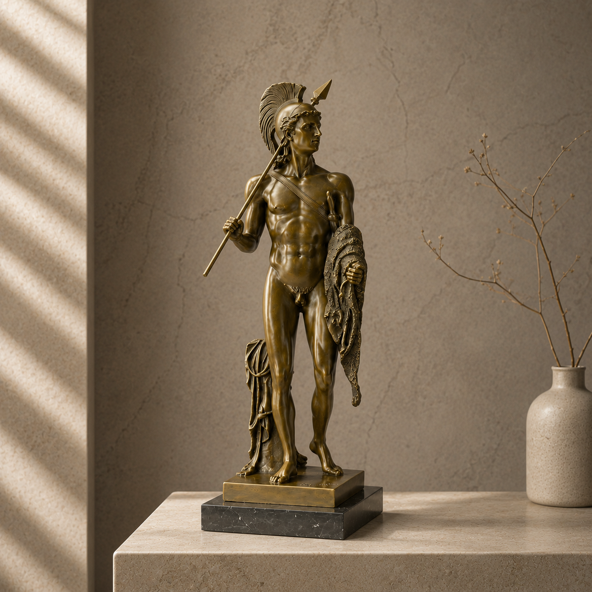 Sculpture en bronze Jason et la Toison d'Or sur marbre, vue 7