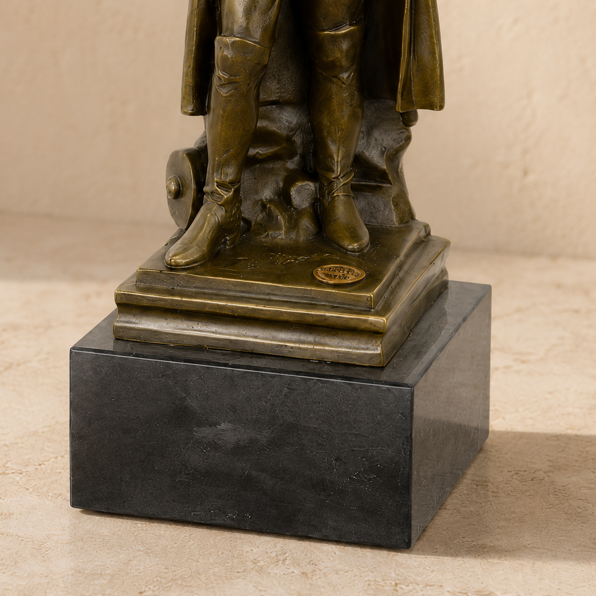 Statuette Napoléon bras croisés en bronze patiné sur marbre, vue 7