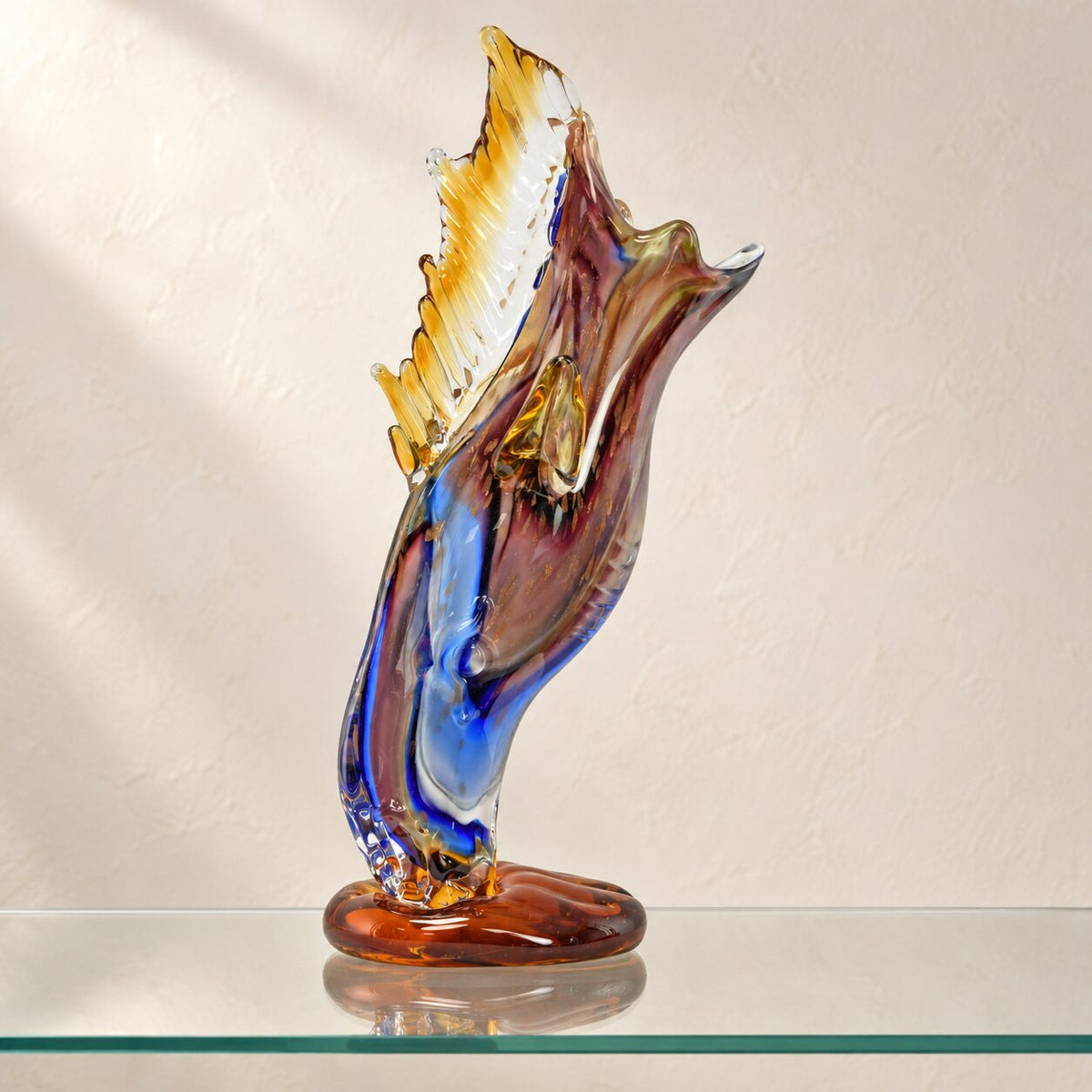Vase tête de cheval en verre soufflé style Murano, vue d'ensemble