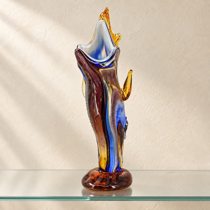 Vase tête de cheval en verre soufflé style Murano, vue d'ensemble angle