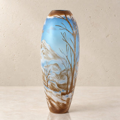 Vase camée en verre multicouche à décor de faisans en vol, face secondaire