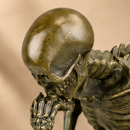 Bronze Le Penseur squelette d'après Rodin d'après Milo, vue 2