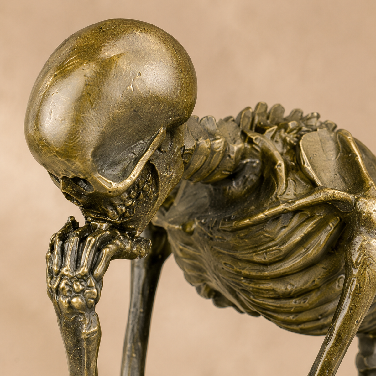 Bronze Le Penseur squelette d'après Rodin d'après Milo, vue 3