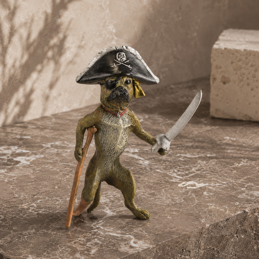 Bronze polychrome carlin pirate au sabre et bicorne
