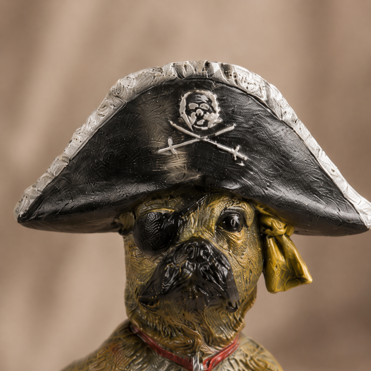Bronze polychrome carlin pirate au sabre et bicorne, vue 3