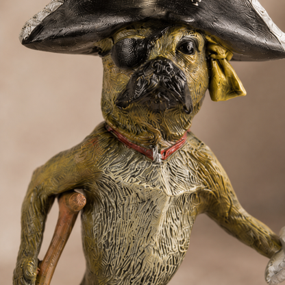 Bronze polychrome carlin pirate au sabre et bicorne, vue 6
