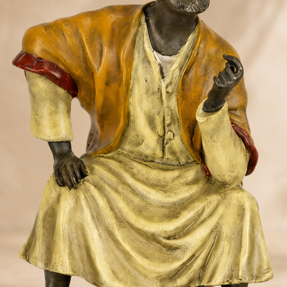 Bronze polychrome marchand arabe sur tapis style Vienne, vue 4