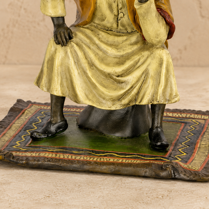 Bronze polychrome marchand arabe sur tapis style Vienne, vue 6