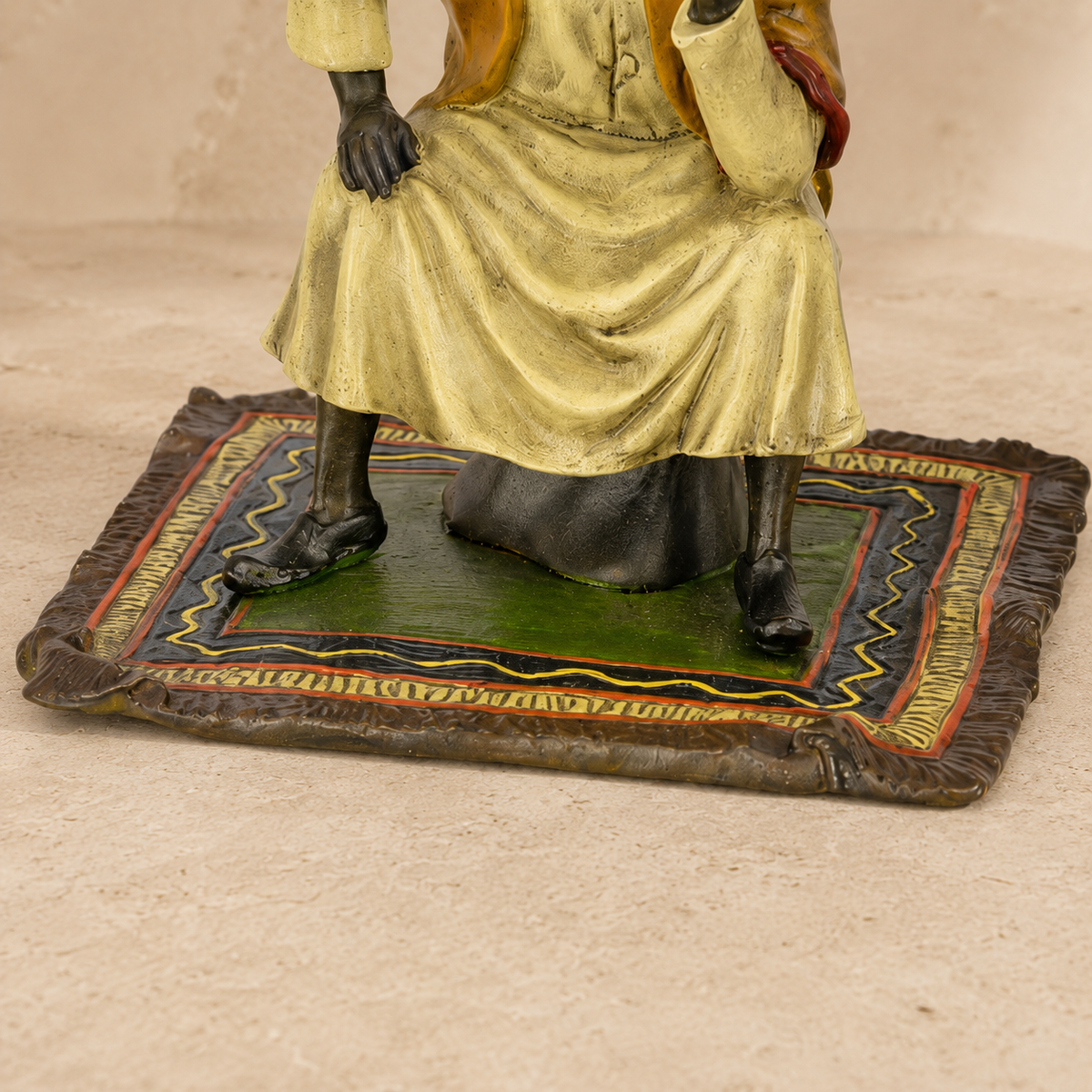 Bronze polychrome marchand arabe sur tapis style Vienne, vue 7