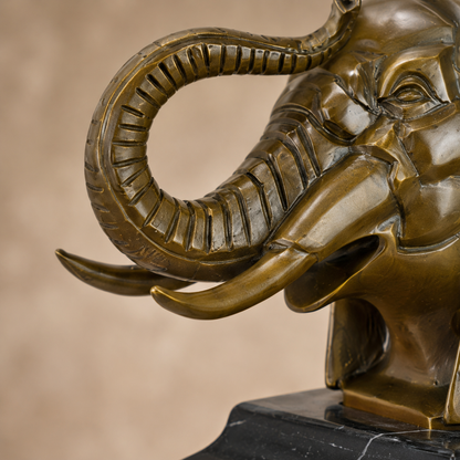 Buste d'éléphant en bronze Art Déco d'après F. Bazin, vue 3