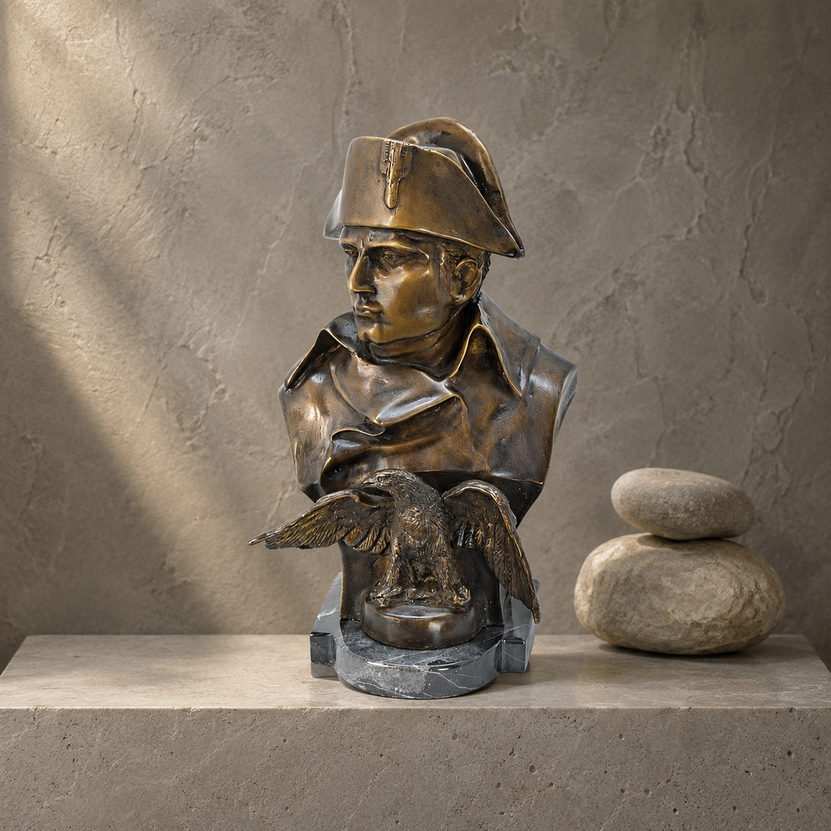 Buste de Napoléon à l'Aigle impérial en bronze patiné