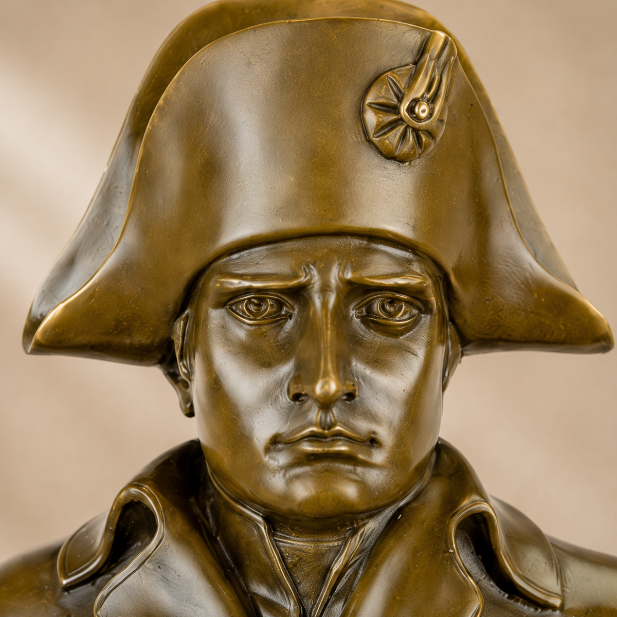 Buste de Napoléon en bronze patiné sur socle en marbre, vue 2