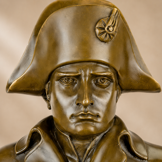 Buste de Napoléon en bronze patiné sur socle en marbre, vue 2