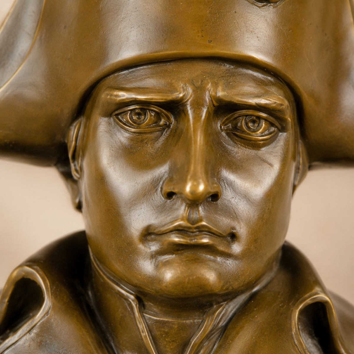 Buste de Napoléon en bronze patiné sur socle en marbre, vue 4