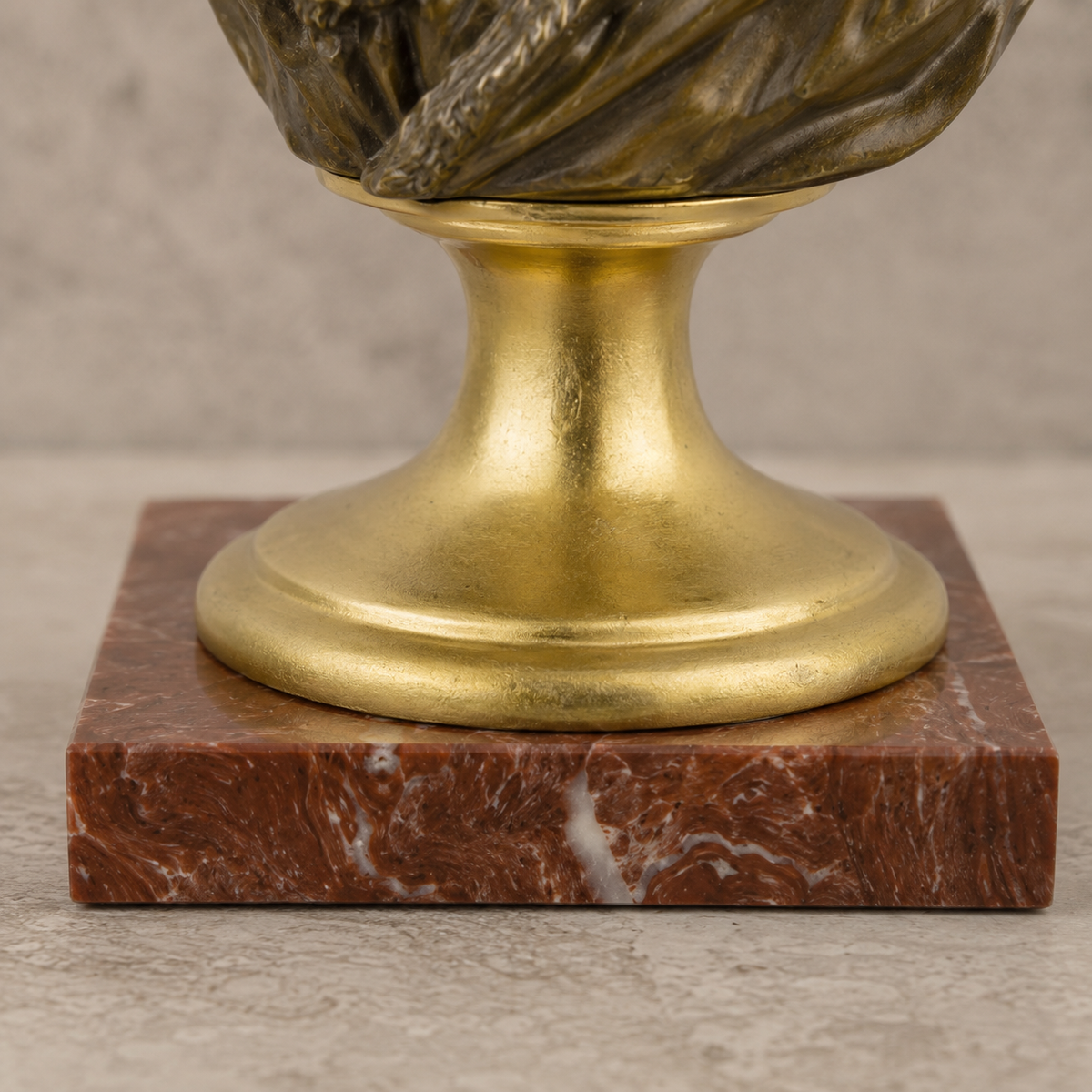 Buste en bronze patiné Rembrandt sur socle en marbre, vue 7