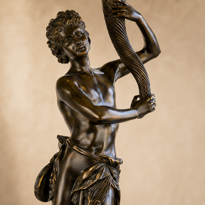 Candélabre à treize lumières en bronze et marbre vert, vue 3