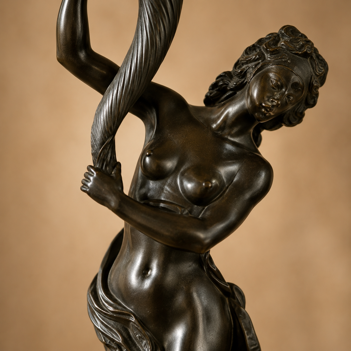 Candélabre figuratif à treize lumières en bronze et marbre, vue 3