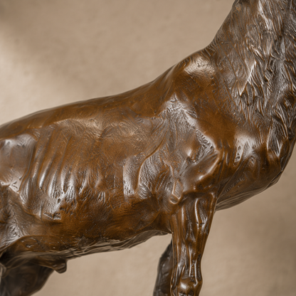 Cerf bramant sur rocher en bronze patiné socle marbre, vue 4