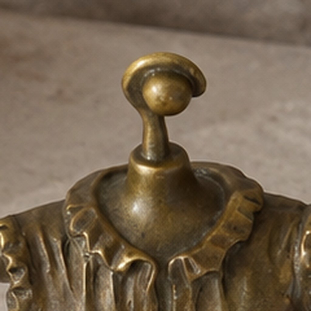 Cloche de table en bronze à décor de femme drapée dénudée, vue 2