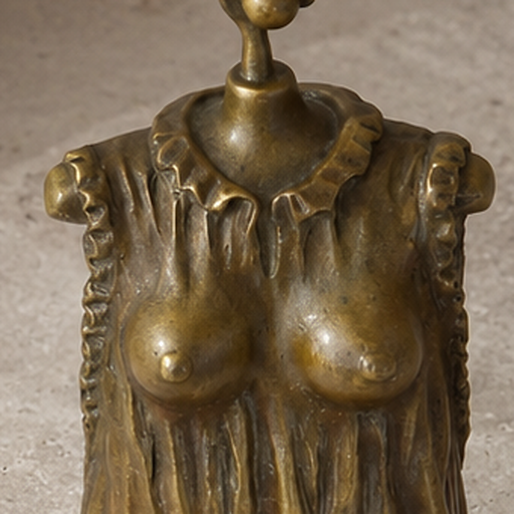 Cloche de table en bronze à décor de femme drapée dénudée, vue 3