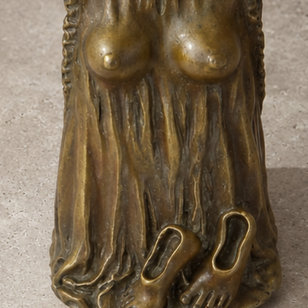 Cloche de table en bronze à décor de femme drapée dénudée, vue 5