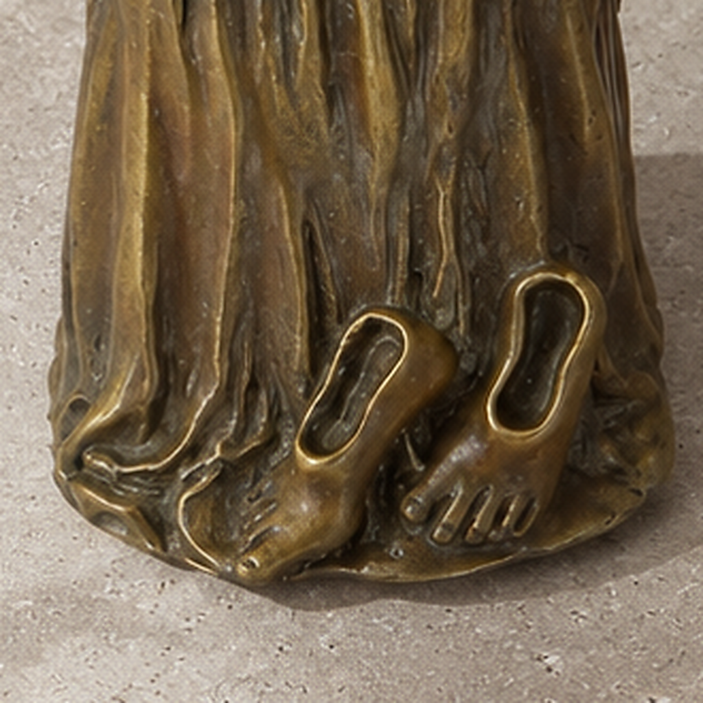 Cloche de table en bronze à décor de femme drapée dénudée, vue 6