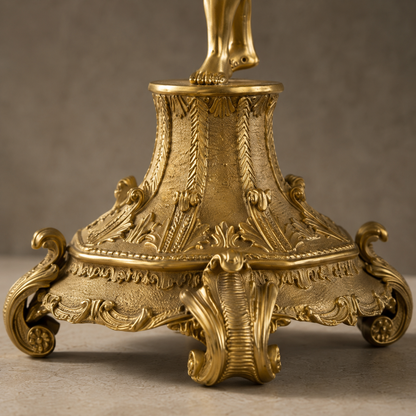 Coupe en cristal taillé sur pied bronze doré au putto, vue 5