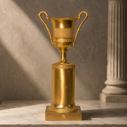 Coupe Médicis en bronze doré sur colonne, style Empire