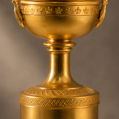 Coupe Médicis en bronze doré sur colonne, style Empire, vue 5