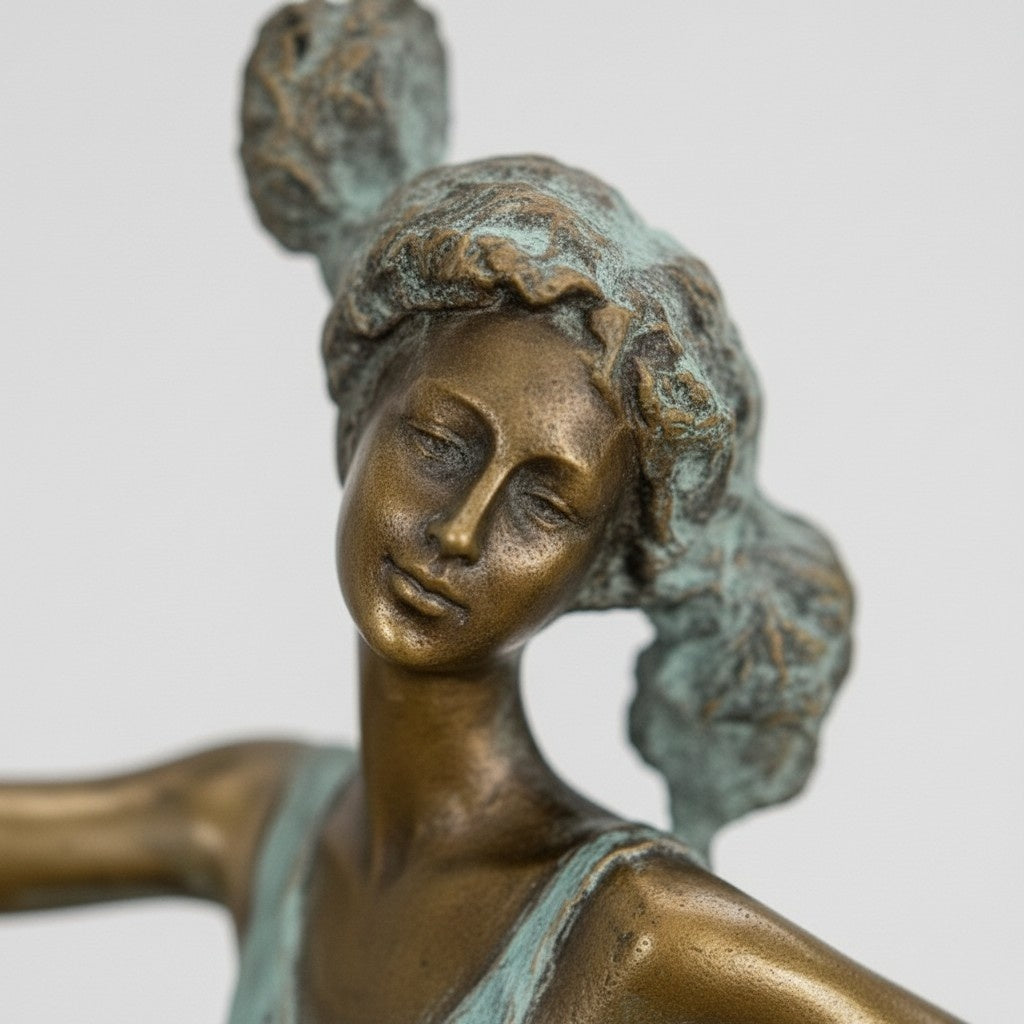 Sculpture bronze danseuse au cerceau style Art Déco, vue 3