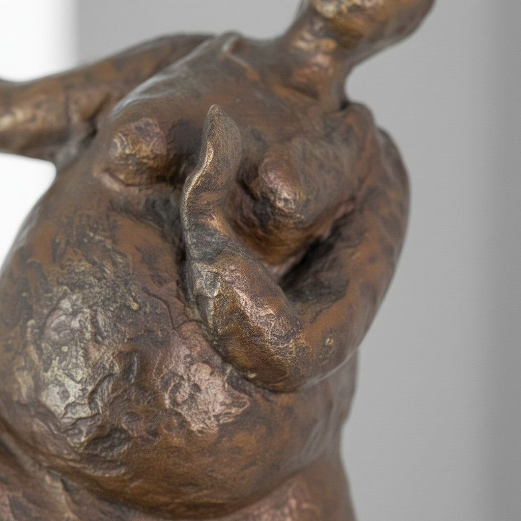Sculpture bronze danseuse aux formes généreuses style Botero, vue 3