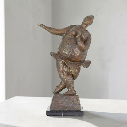 Sculpture bronze danseuse aux formes généreuses style Botero, vue 13