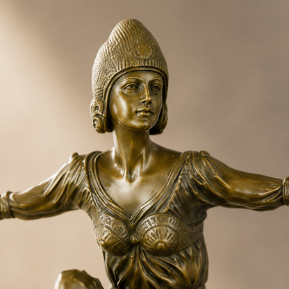 Danseuse orientale en bronze patiné style Art Déco, vue 2