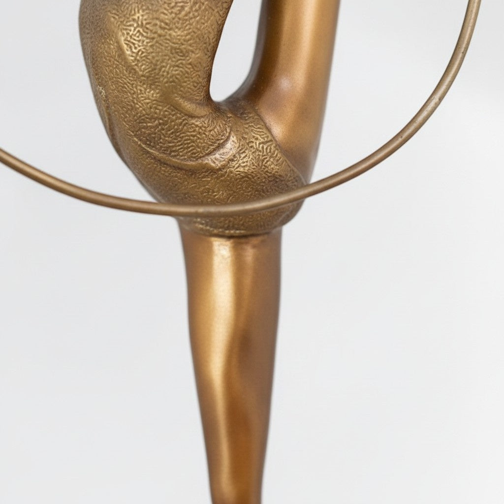 Sculpture bronze Art Déco danseuse gymnaste au cerceau, vue 9