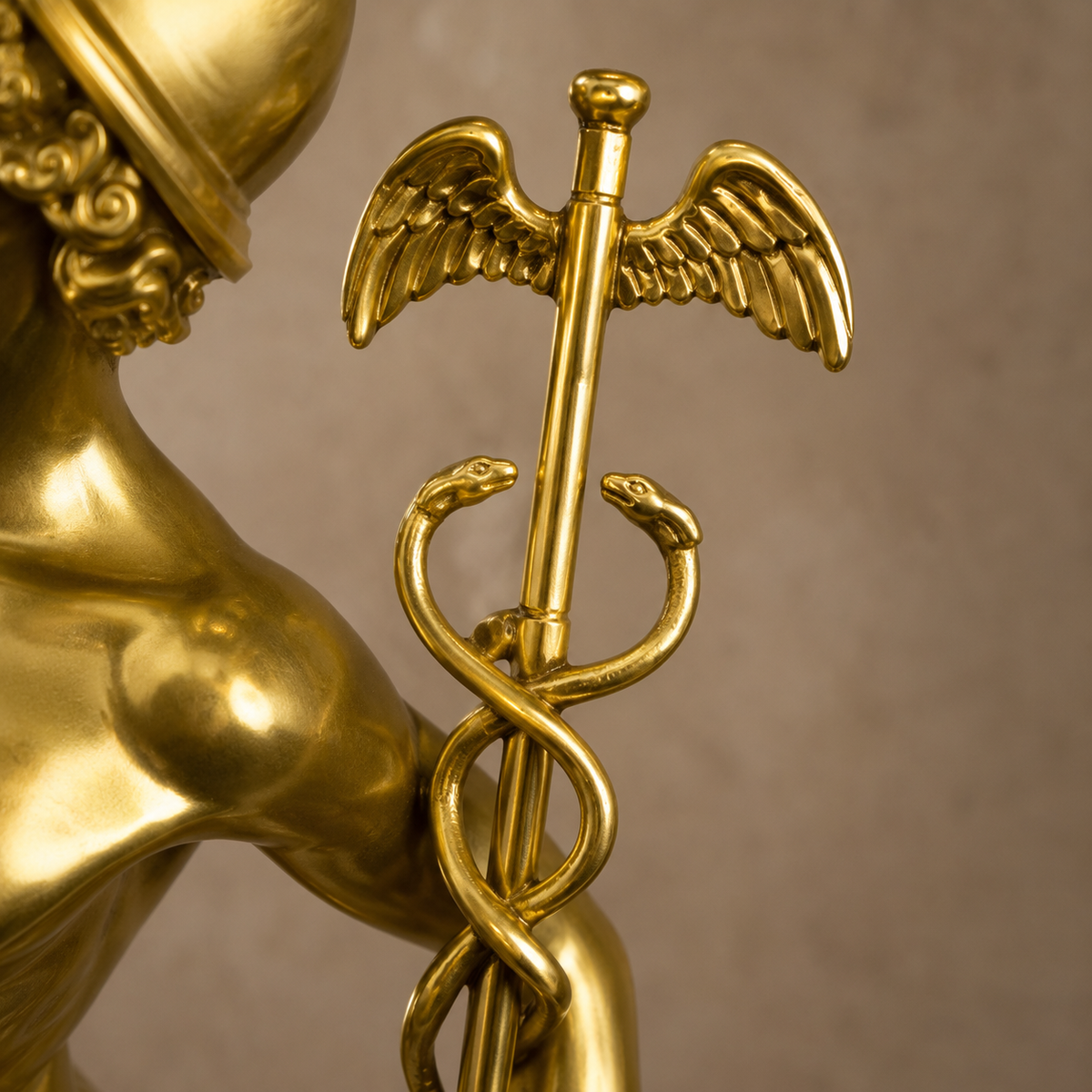 Mercure volant en bronze doré sur socle marbre noir, vue 3