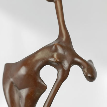 Sculpture bronze nu féminin stylisé sur socle marbre, vue 2
