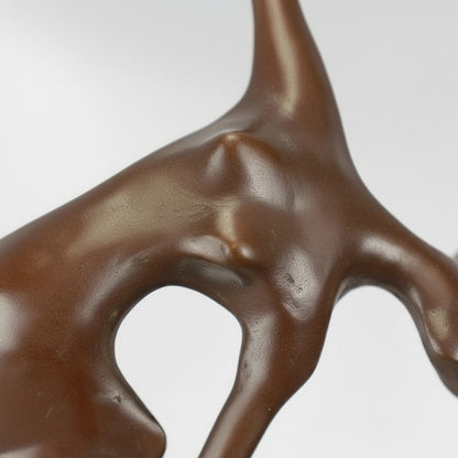 Sculpture bronze nu féminin stylisé sur socle marbre, vue 4
