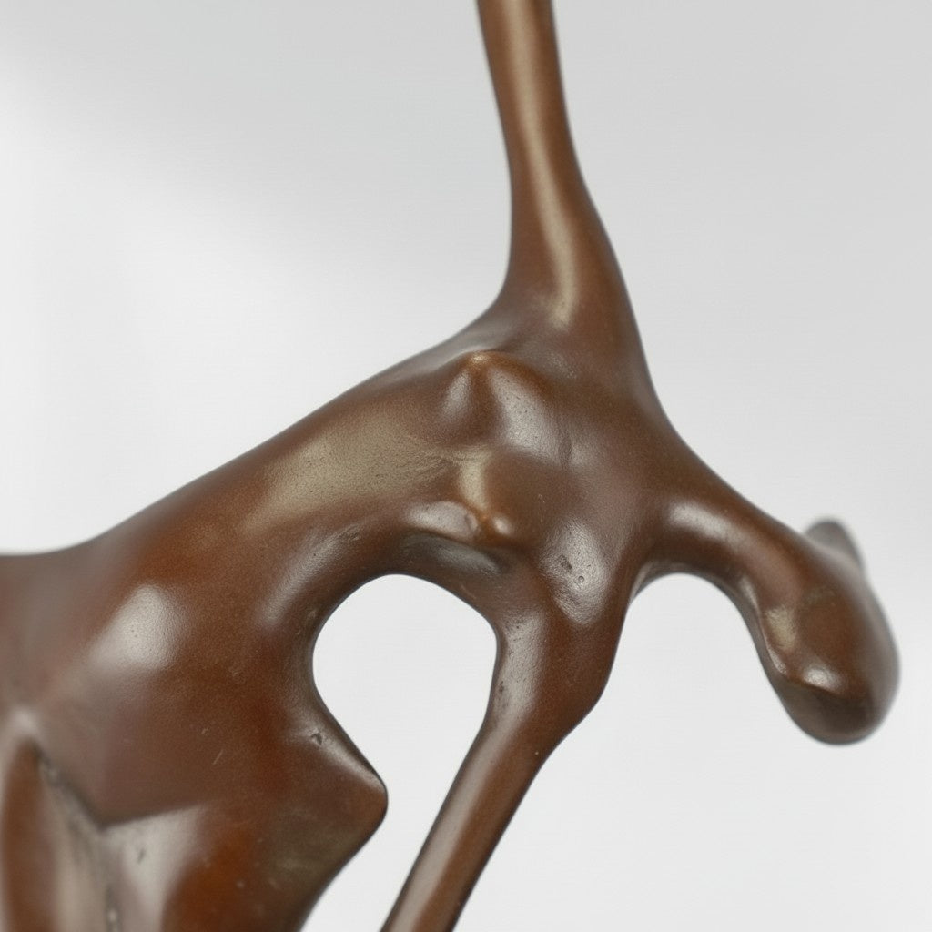 Sculpture bronze nu féminin stylisé sur socle marbre, vue 5
