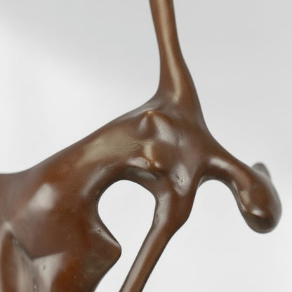 Sculpture bronze nu féminin stylisé sur socle marbre, vue 5