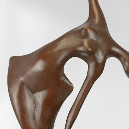 Sculpture bronze nu féminin stylisé sur socle marbre, vue 7