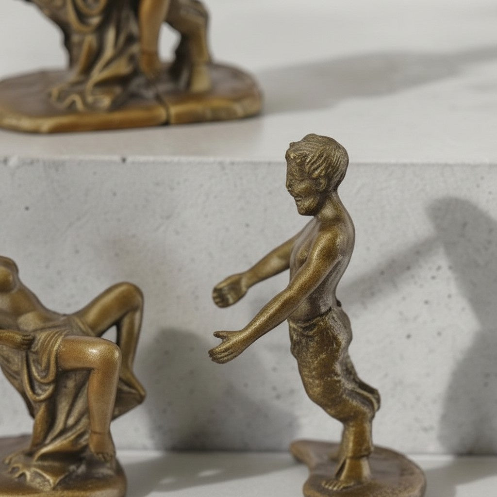 Paire de bronzes érotiques Satyre et Nymphe, scène mythologique, vue 4
