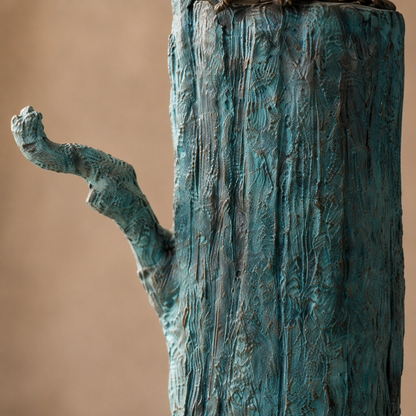 Paire de pélicans en bronze sur pieux, patine brune et vert-de-gris, vue 6
