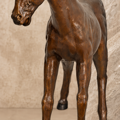 Paire de sculptures de chevaux en bronze patiné brun, vue 5