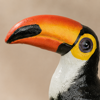 Paire de serre-livres toucans en fonte peinte polychrome, vue 4