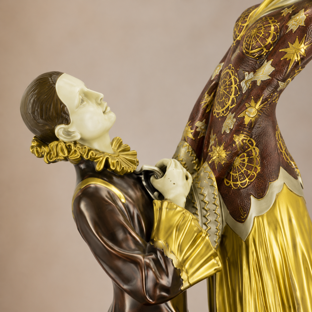 Sculpture Art Déco Couple de Danseurs en Bronze Polychrome, vue 6