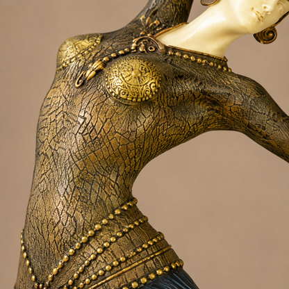 Sculpture Art Déco danseuse orientale en bronze polychrome, vue 5