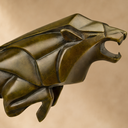 Sculpture Art Déco panthère bondissante en bronze, vue 3